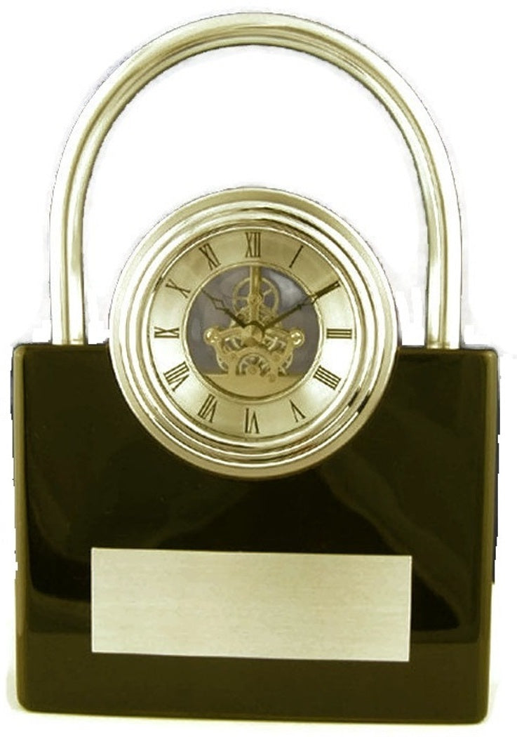 Padlock Skeleton Mantle Clock