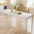 78" White Dining Table Large Rectangle Kitchen Dinner Table for 6-8 People Long Modern Dining Room Furniture (Table only)