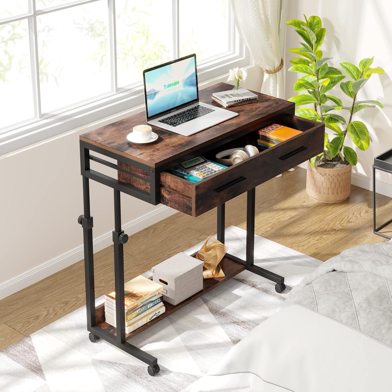 Portable Laptop Desk 31.5 inch� Tabletop Rustic Brown
