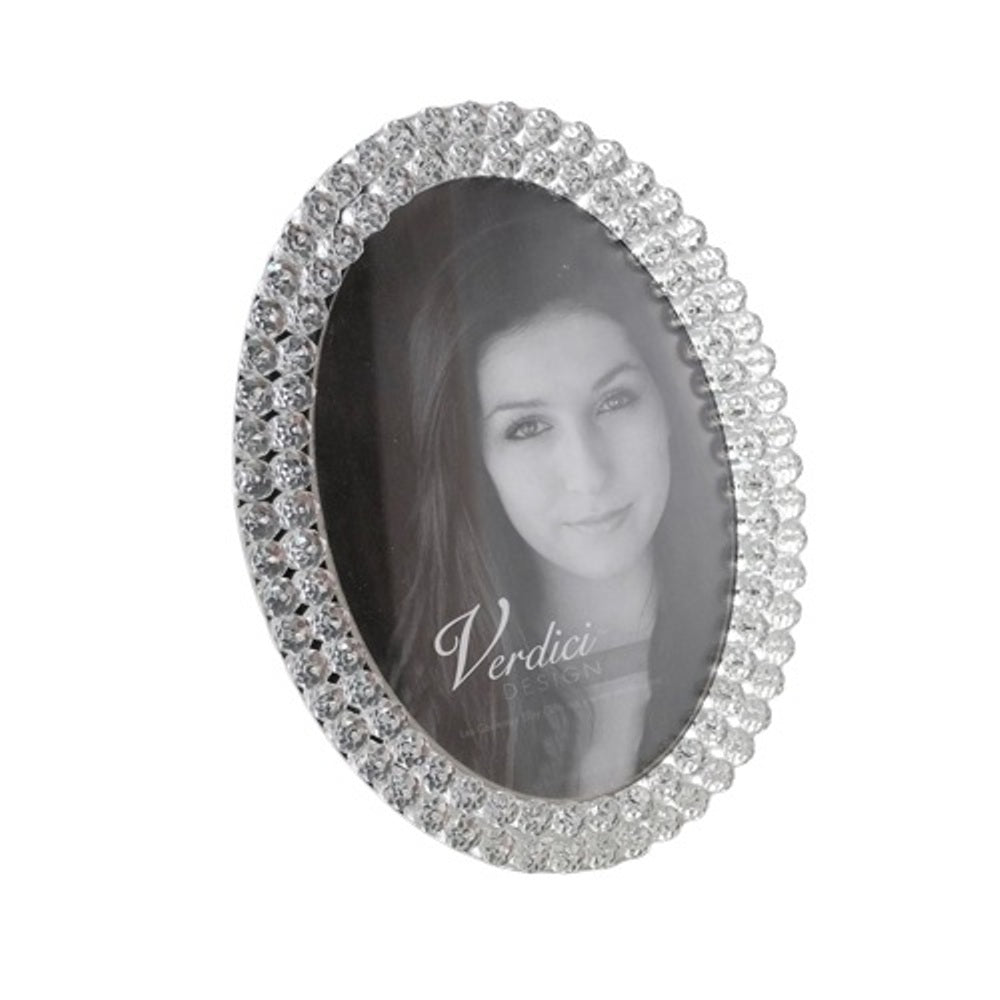 Photo Frame - Oval With Crystals 5x7"