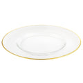 Set of 4 gold rim chargers 13"