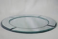 Mirrored charger plate with beads border 13 inch dia.