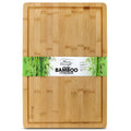 Premium Bamboo Large Cutting Board and Serving Tray Drip Groove