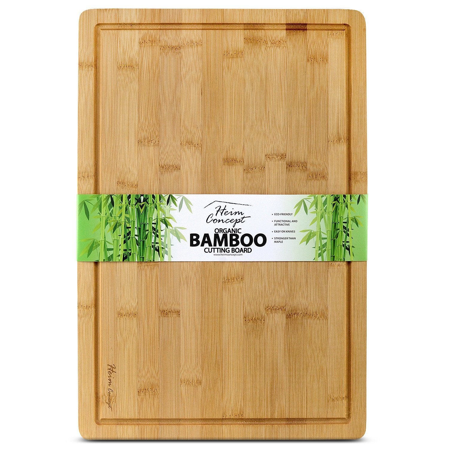 Premium Bamboo Large Cutting Board and Serving Tray Drip Groove