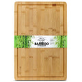 Premium Bamboo Large Cutting Board and Serving Tray Drip Groove