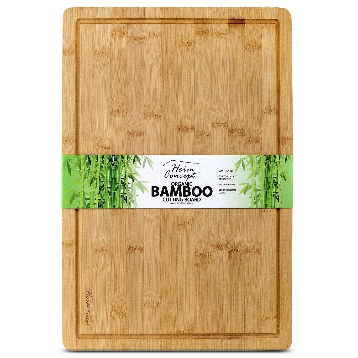 Premium Bamboo Large Cutting Board and Serving Tray Drip Groove
