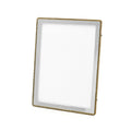 Silver Tone Photo Frame W/ Gold Accent Bead Rim 4 x 6"