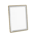 Silver Tone Photo Frame W/ Gold Accent Bead Rim 8 x 10"