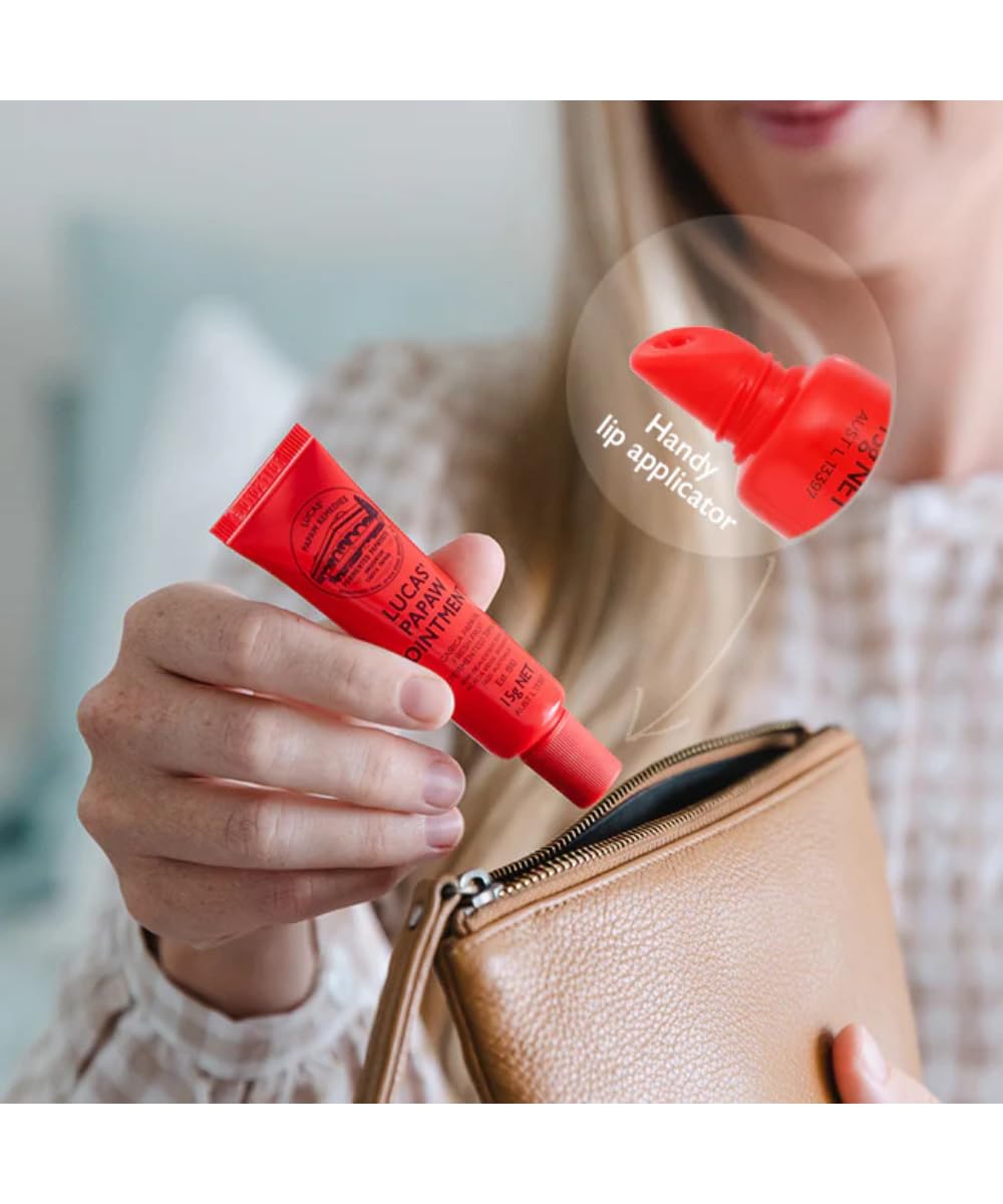 Lucas PAPAW Original Multipurpose Balm With Lip Applicator from Australia : Multi-Tasking, Natural, Vegan, Hydrating And Soothing (15g)-Pack of 4