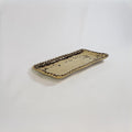 Gold Ceramic plate with Rope Accent Rim  10.25"