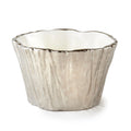 Botanic Collection Titanium Porcelain  tree bark bowl 5" Silver
