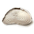 Botanic Collection Titanium Porcelain  tree bark tray 13 x 12" Silver