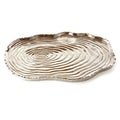 Botanic Collection Titanium Porcelain   tree bark tray 16 x 10" Silver