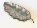Botanic Collection Titanium Porcelain Matt silver leaf serving tray 17"