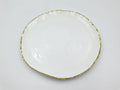 12.5" Simplicity Collection White Porcelain Gold Trim Freestyle Round Charger Plate