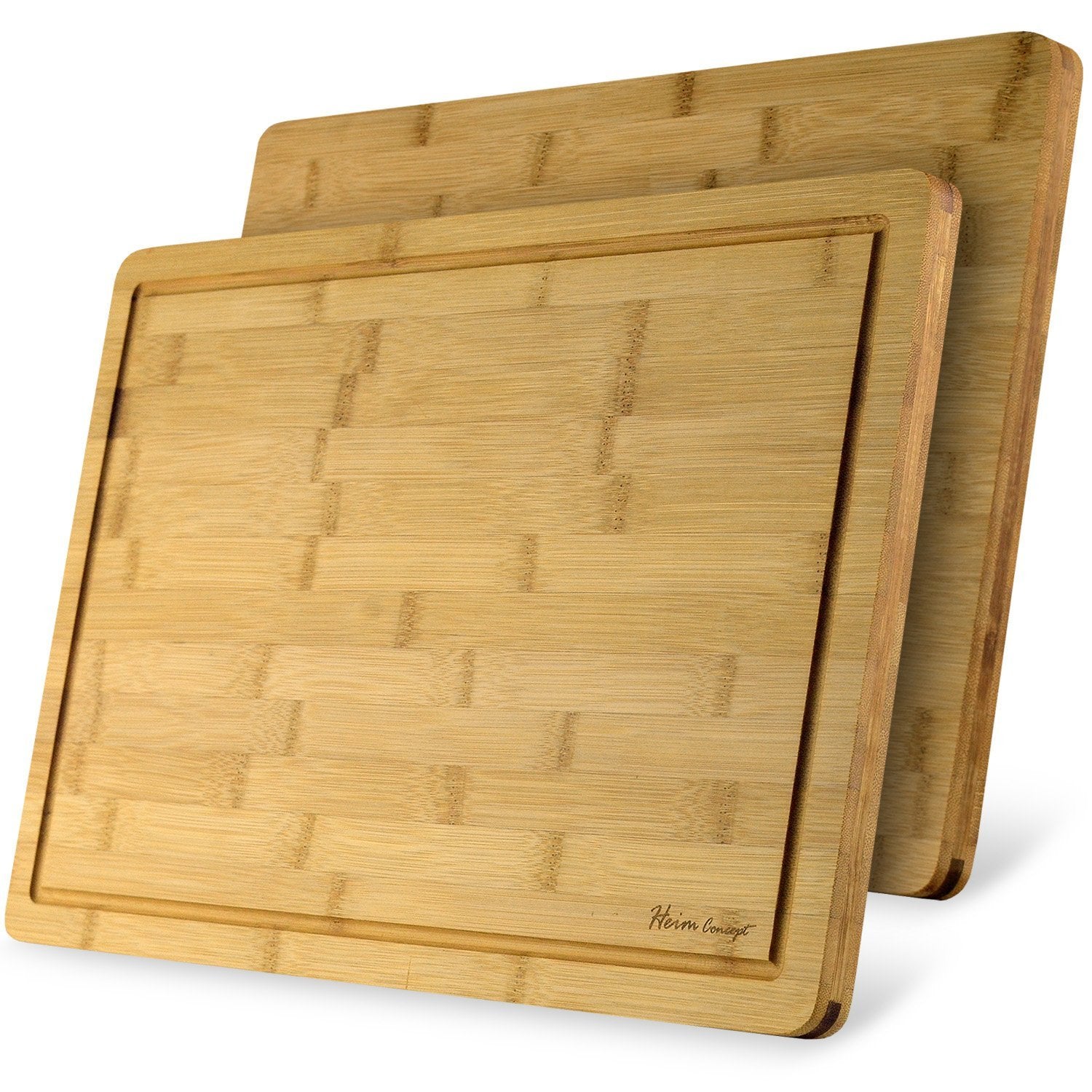 Premium Bamboo Large Cutting Board and Serving Tray Drip Groove