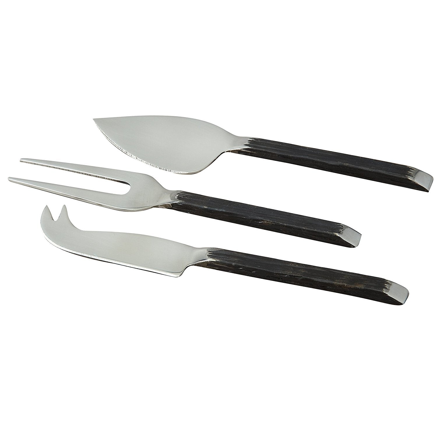 Gibraltar 3-pc Cheese Set (2 Tone Black Matte & Stainless Steel)