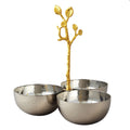Golden Vine Hammered Triple Bowl