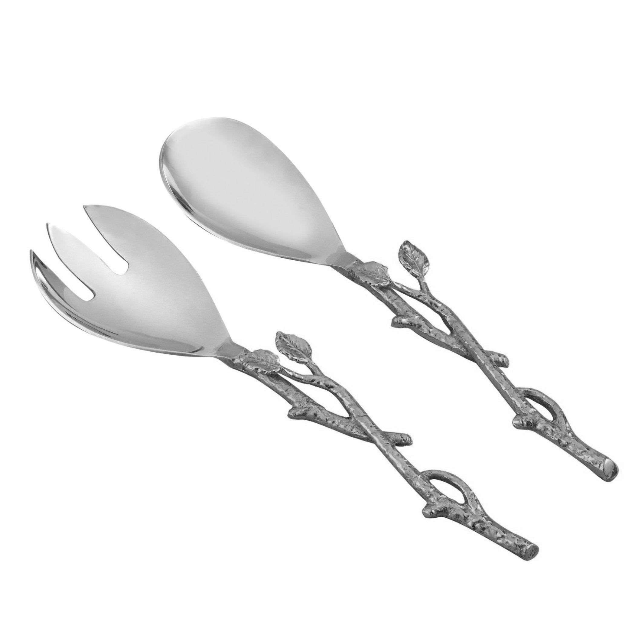 Sparkle Silver leaf salad set