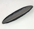 Canoe shape serving tray gun metal finish, large