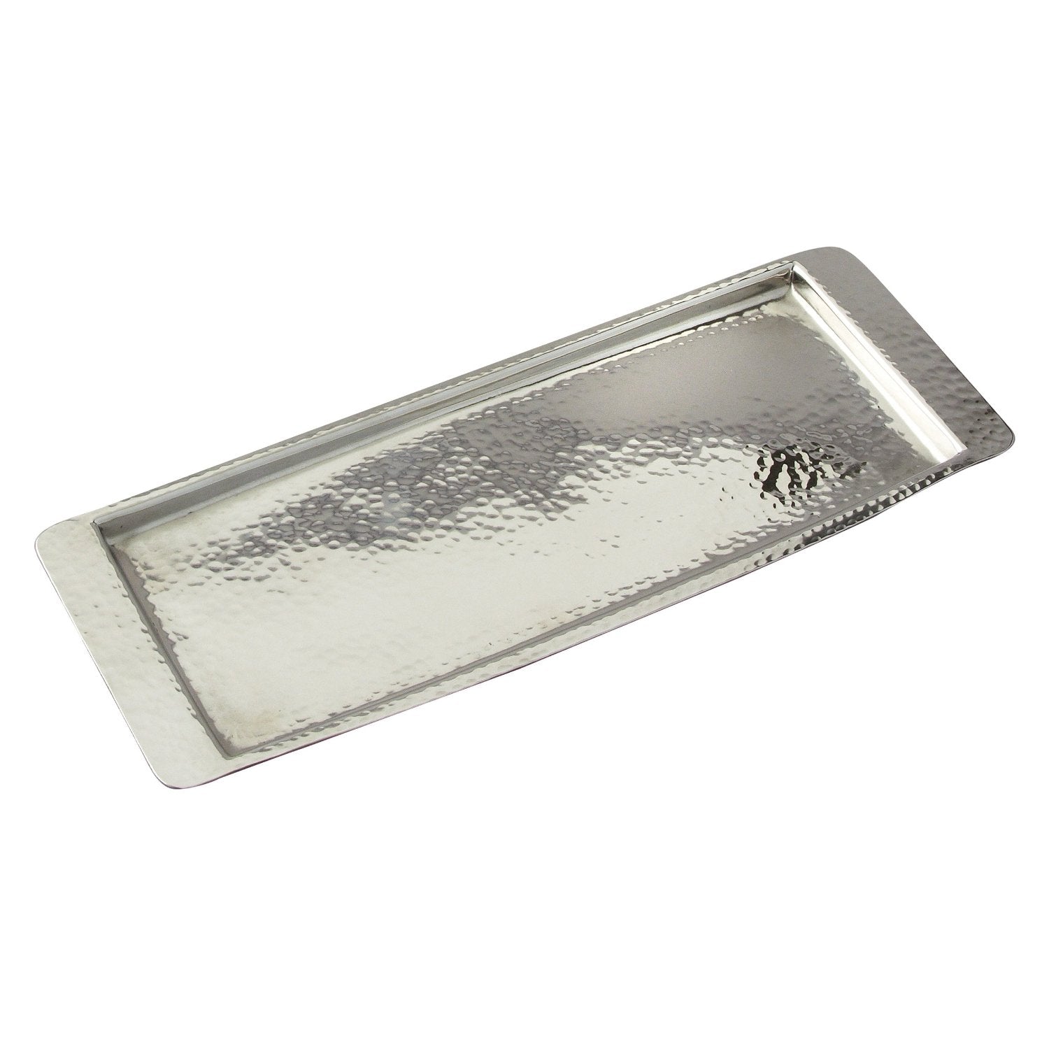 Stainless Steel Hammered Rectangular Tray 13.75"L x 4.5" W