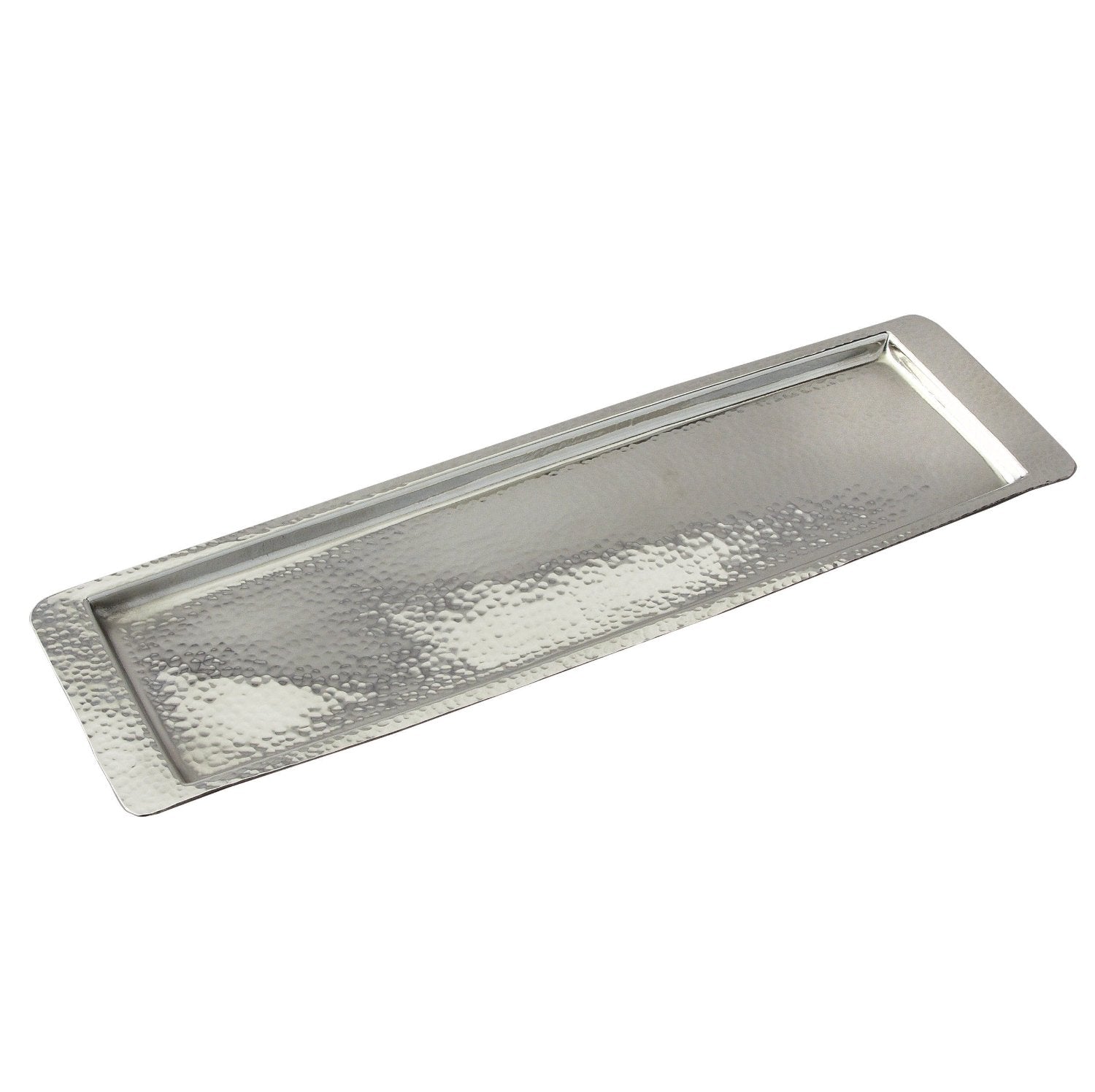 Stainless Steel Hammered Rectangular Tray 17.75"L x 5.5" W