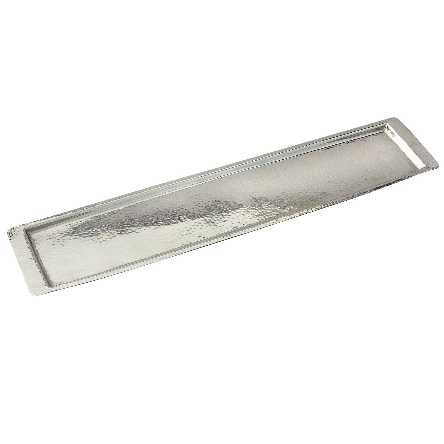 Stainless Steel Hammered Rectangular Tray 25.50" L x 5.5" W