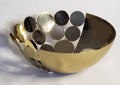Gold Metallic Round Siamese basket 10.25"