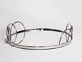 Silver Stainless Steel Round vanity tray with mirror 11"