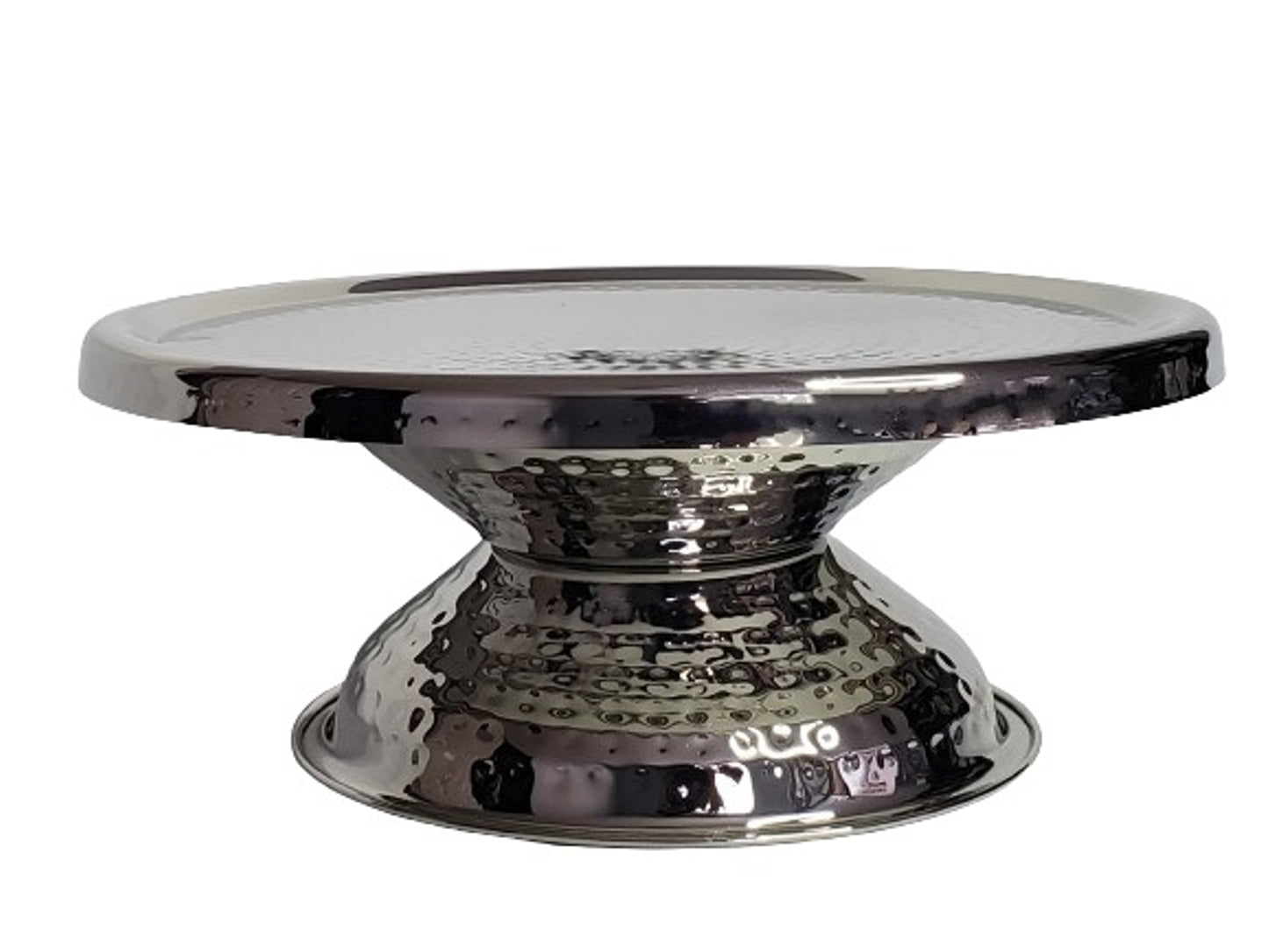 Stainless Steel Silver  Cake stand footed 12.5" dia