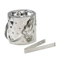 Bolt Hammered 6-Inch Stainless Steel Doublewall Ice Bucket with Tongs
