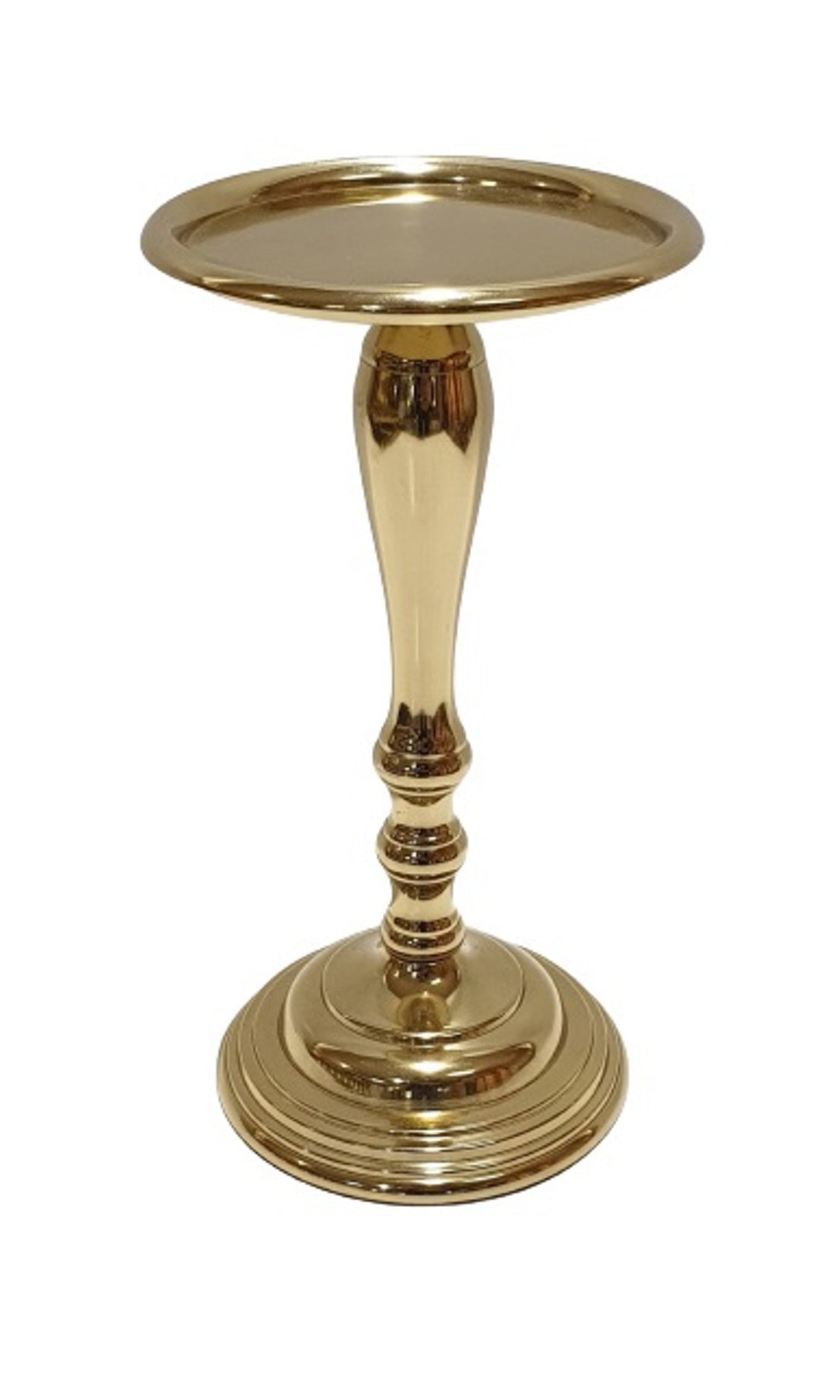 Ant.gold pillar candle h. 9" h.