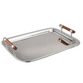 15.75 x 22" Stainless Steel Tray with Wood Handle