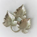 Triple Maple leaves Nickel colour nuts tray 11.75x 9.5 x 1.25"