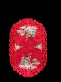 Snow Man Embroidered Cutwork Placemat, 12 by 17 inch
