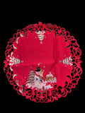 Snow Man Embroidered Cutwork Round Placemat, 23-Inch diameter