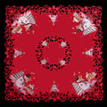 Snow Man Embroidered Cutwork Square Tablecloth, 44  inch square