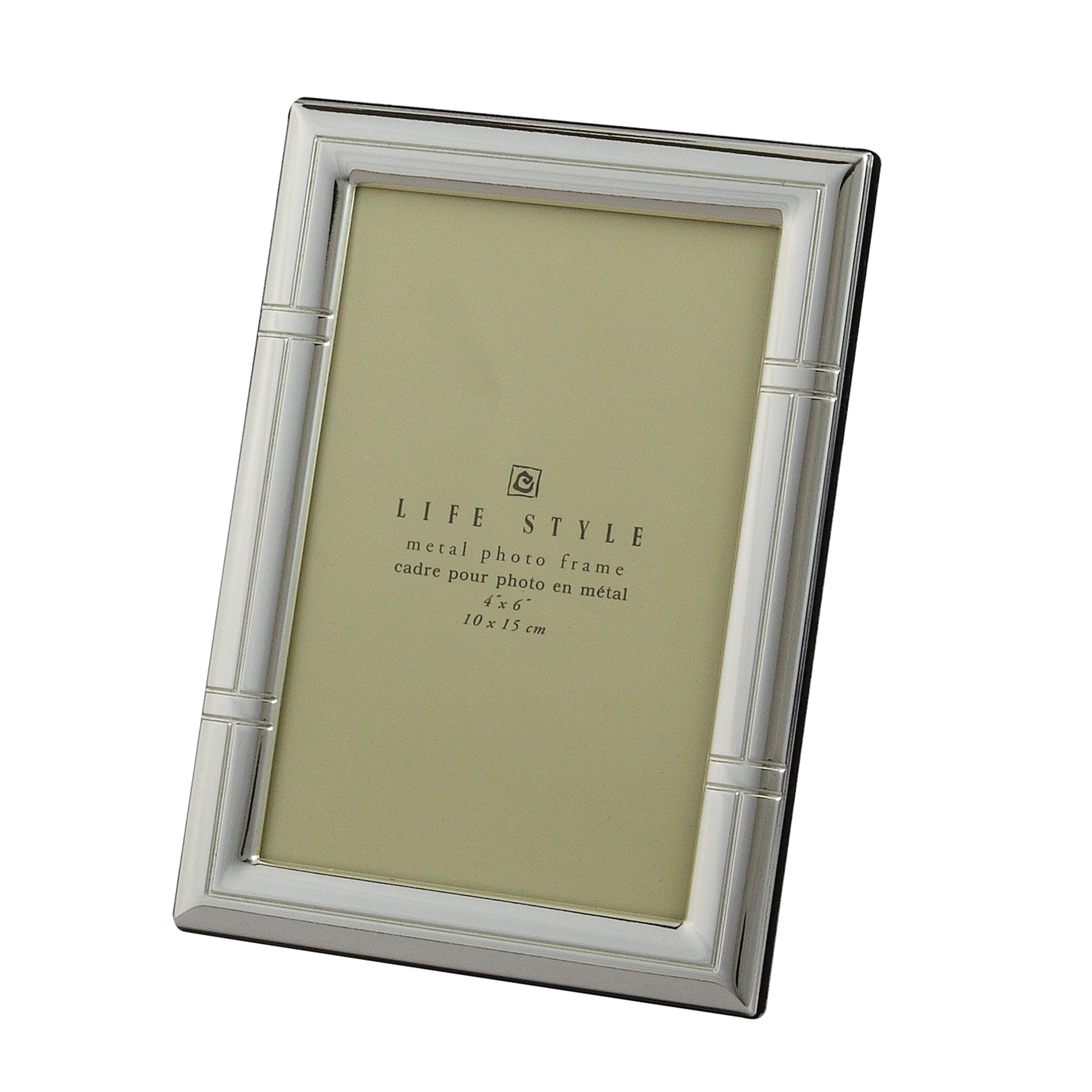 Stainless Steel 4x6" Frame,Reed Border Lacquer