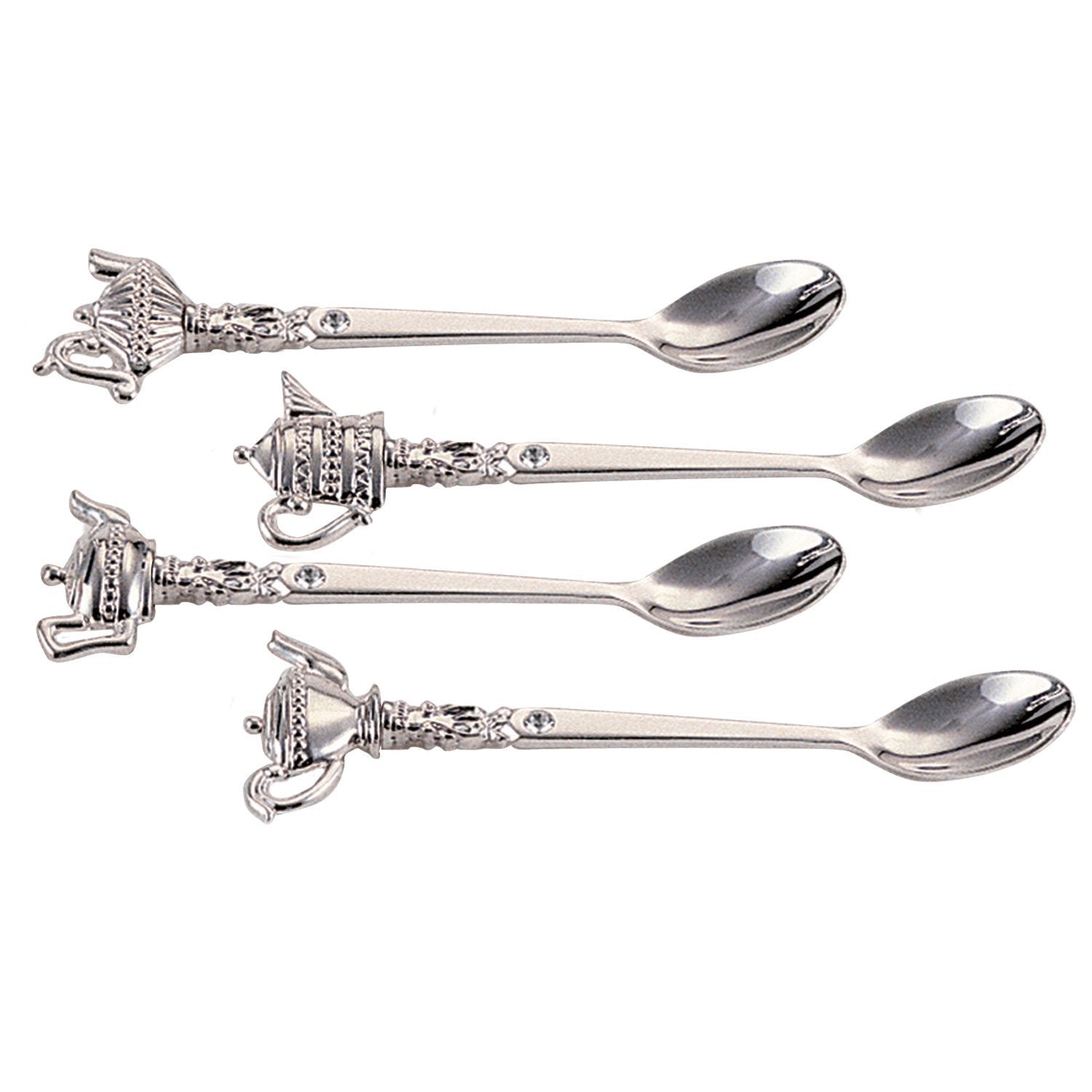 Teapot Spoons w/crystal Set of 4