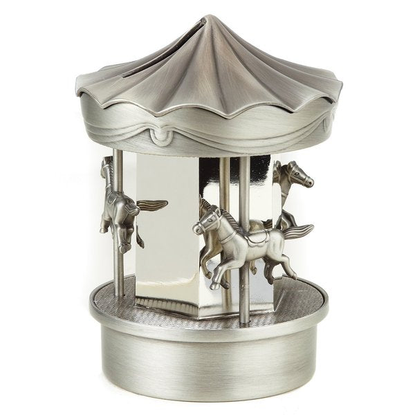 Pewterplated Carousel Bank