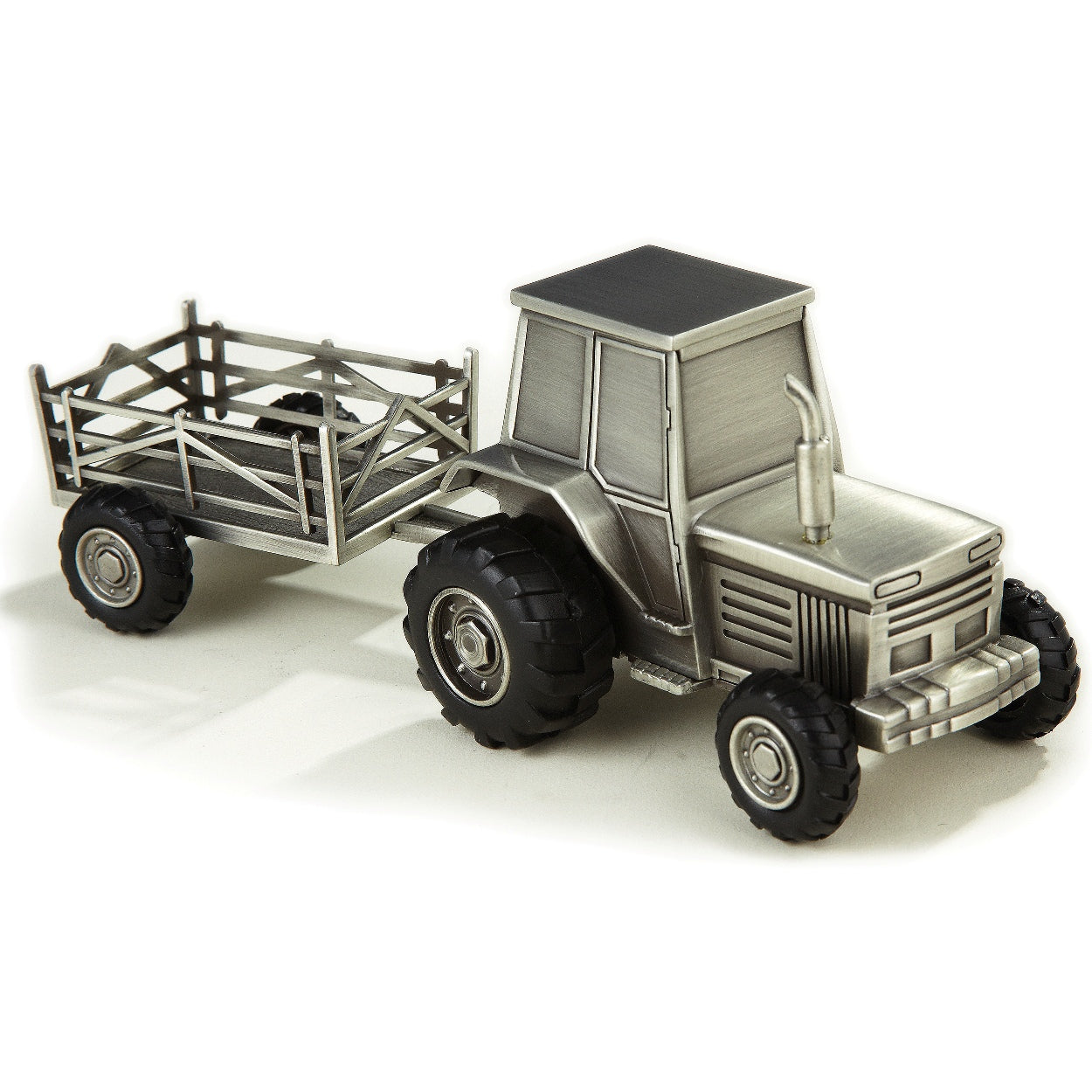 Pewter Plated Tractor Bank, 3.25"H, 8.25"L, 3.25"W