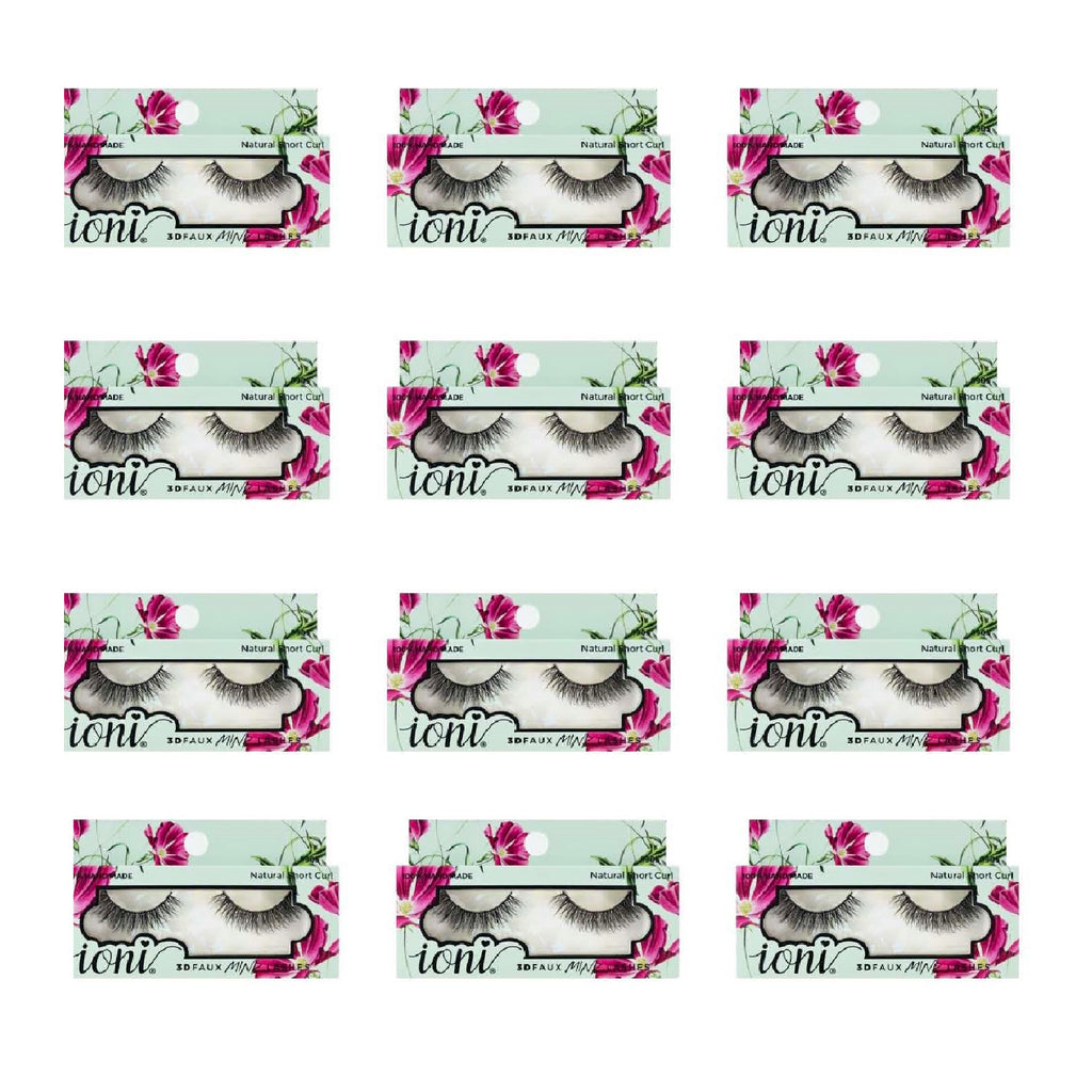 IONI Collector's Premium Edition 3D Faux Mink Lash Natural Short Curl (Pack of 12)