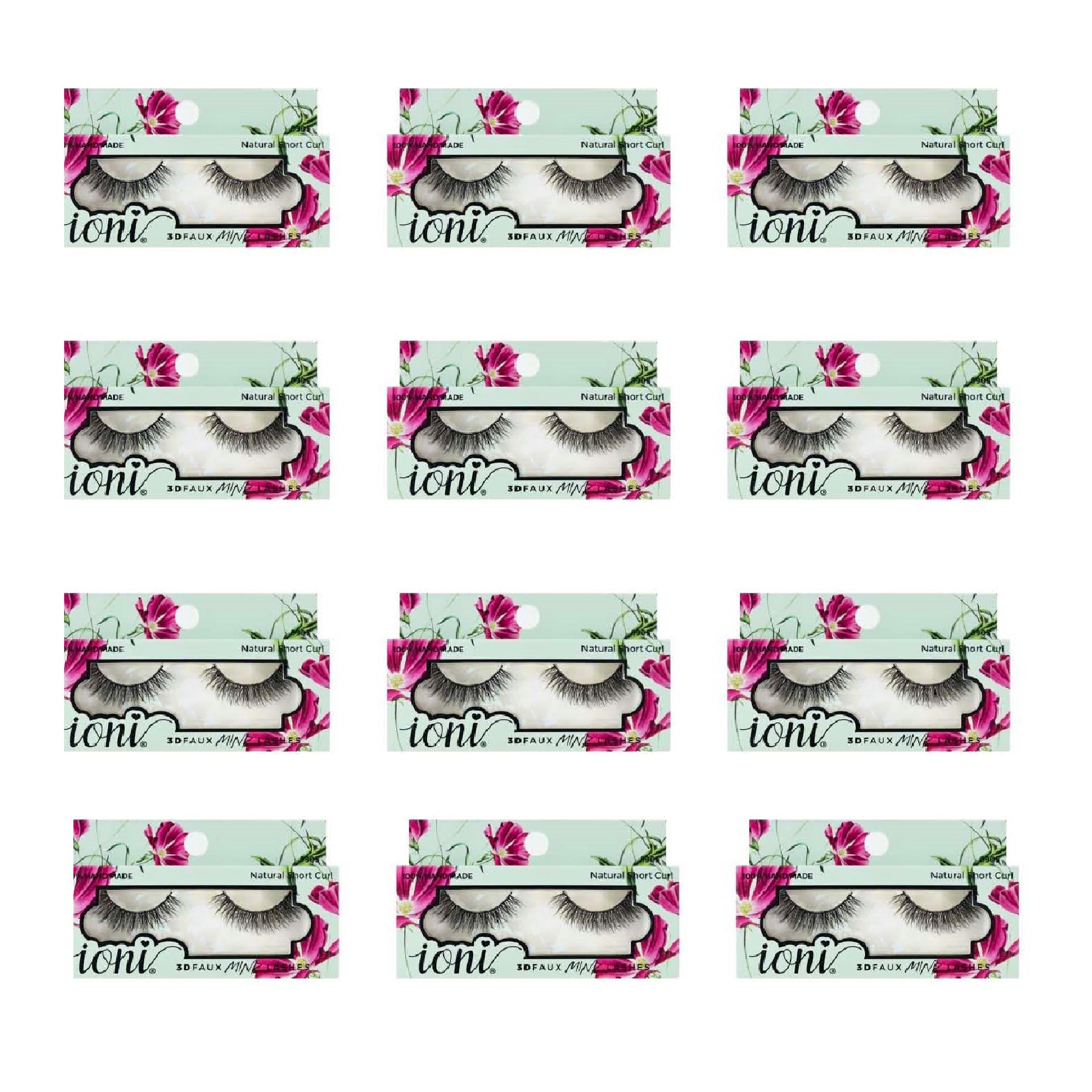 IONI Collector's Premium Edition 3D Faux Mink Lash Natural Short Curl (Pack of 12)