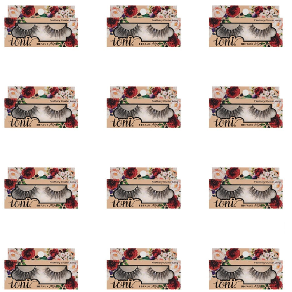 IONI Collector's Premium Edition 3D Faux Mink Lash Feathery Cluster Long (Pack of 12)