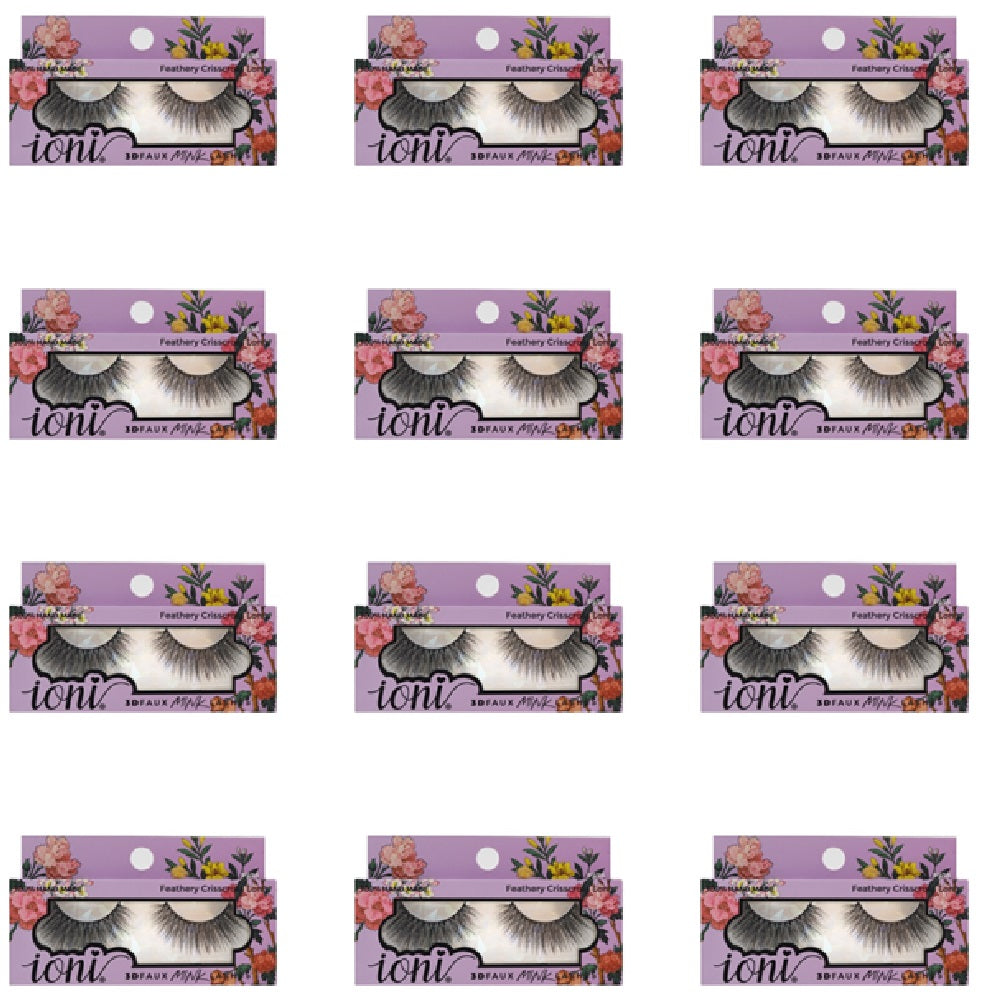 IONI Collector's Premium Edition 3D Faux Mink Lash Feathery Crisscross Long (Pack of 12)