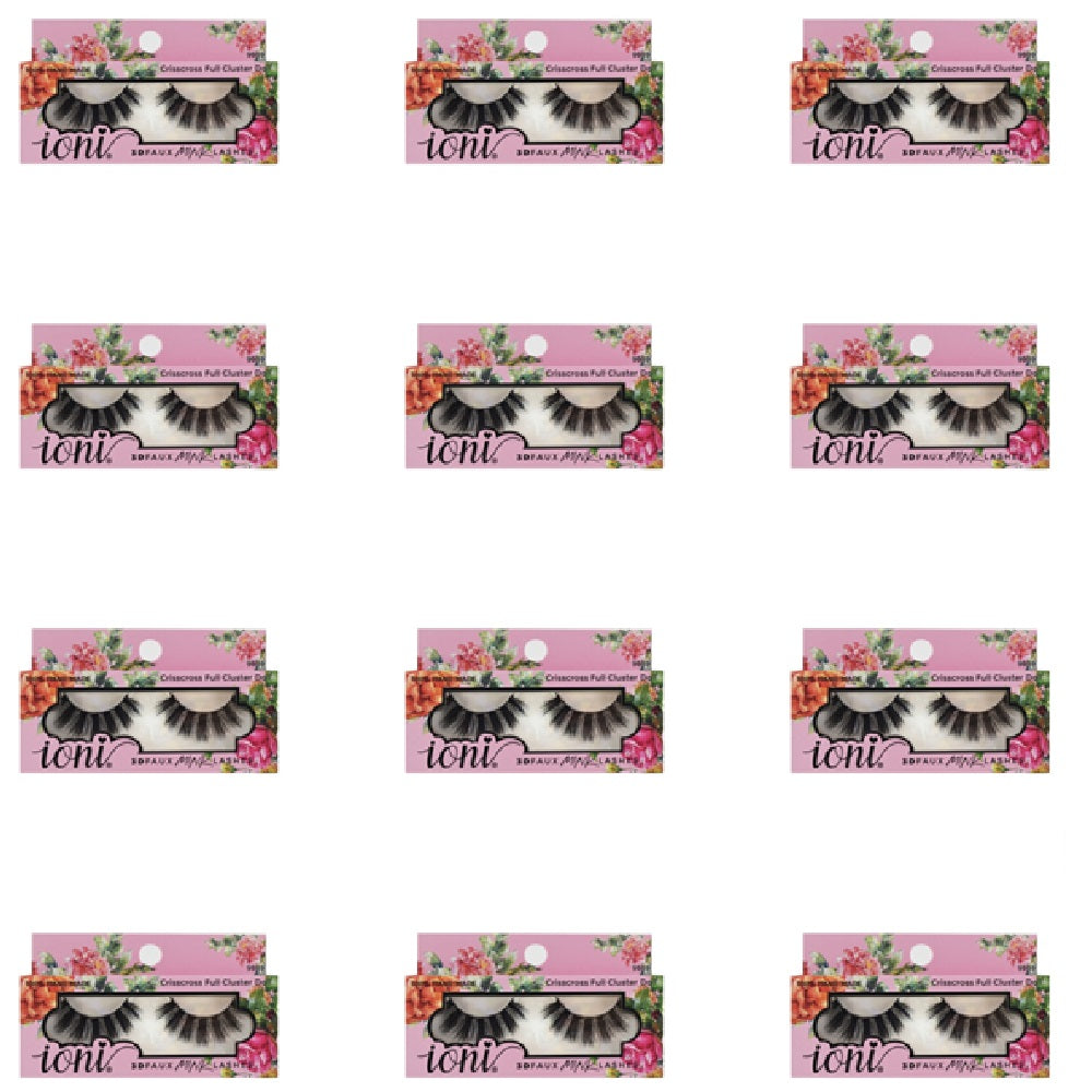 IONI Collector's Premium Edition 3D Faux Mink Lash Criscross full Cluster Doll (Pack of 12)