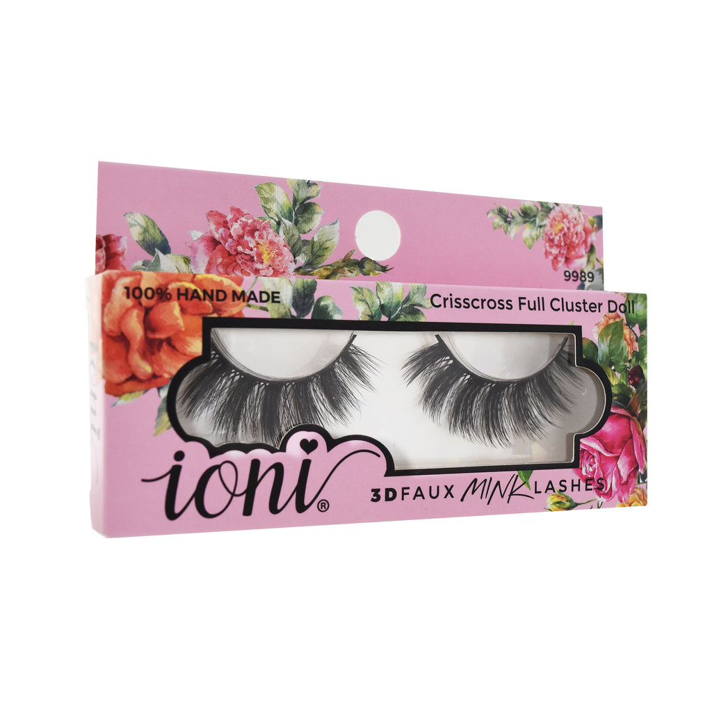IONI Collector's Premium Edition 3D Faux Mink Lash Criscross full Cluster Doll (Pack of 12)
