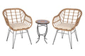 Faux Rattan Basket Chair set with Mosaic accent table-B2129XW2127LB