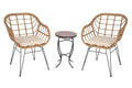 Faux Rattan Basket Chair set with Mosaic accent table-B2129XW2127LB