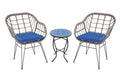 Faux Rattan Basket Chair set with Mosiac accent table-B2130XW2127GY